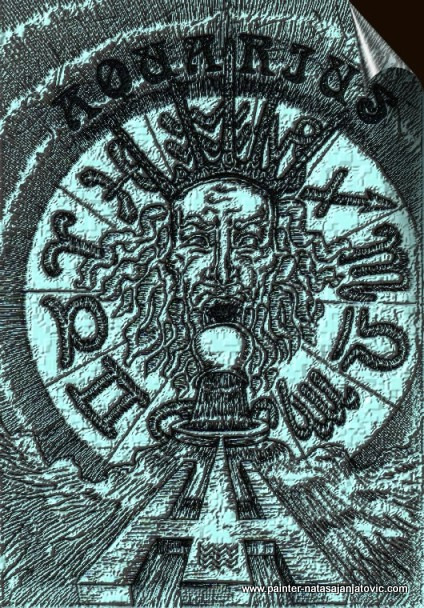 VODOLIJA/AQUARIUS, tuš i pero,fotošop obrada/ink and pen with PhotoShop finishing 