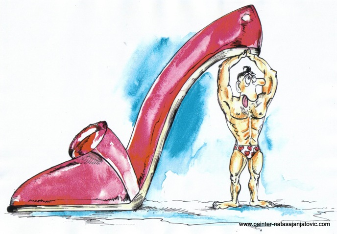 JAČI POL/STRONGER SEX, akvarel i tuš/watercolour and ink, 21x30 cm 
