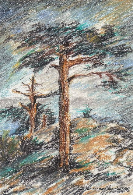 STOIK/STOIC, voštani pastel na papiru/oil pastel on paper, 19x27,50 cm  