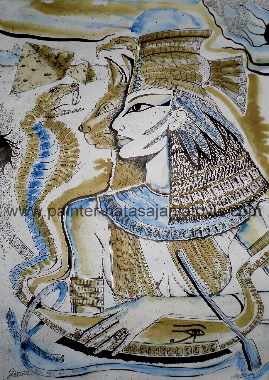 KLEOPATRINA PRIČA/CLEOPATRA'S STORY, akvarel i tuš/watercolour and ink, 50x70 cm