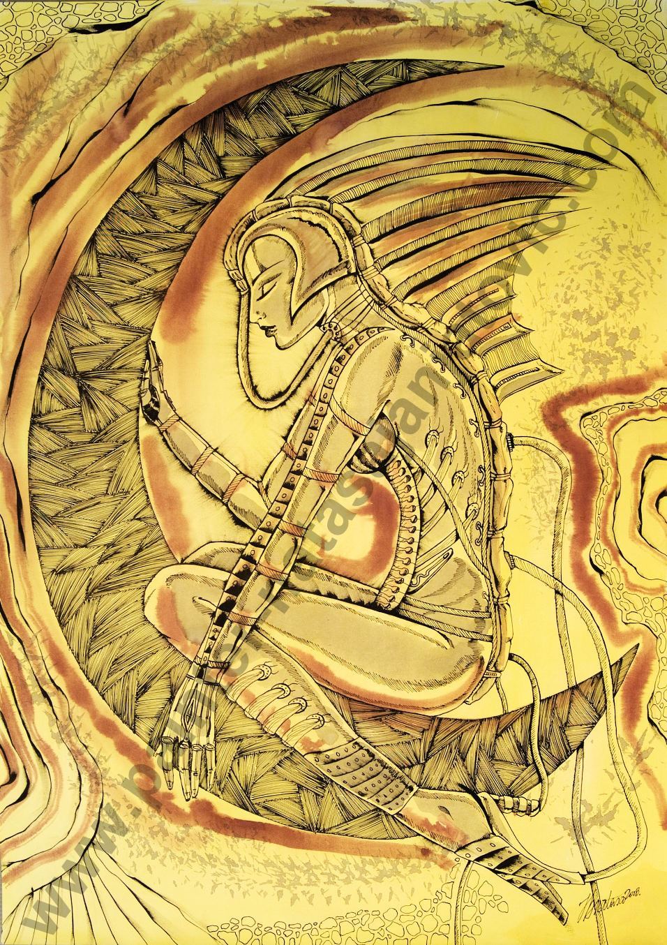 NOVA LILIT DANJU/NEW LILITH AT DAY, akvarel i tuš/watercolour and ink, 50x70 cm 