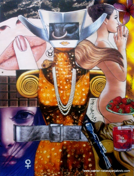 BIK/TAURUS, kolaž i crtež/collage and drawing, 28x37 cm  
