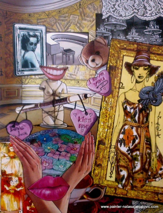 VAGA/LIBRA, kolaž i crtež/collage and drawing, 28x37 cm 