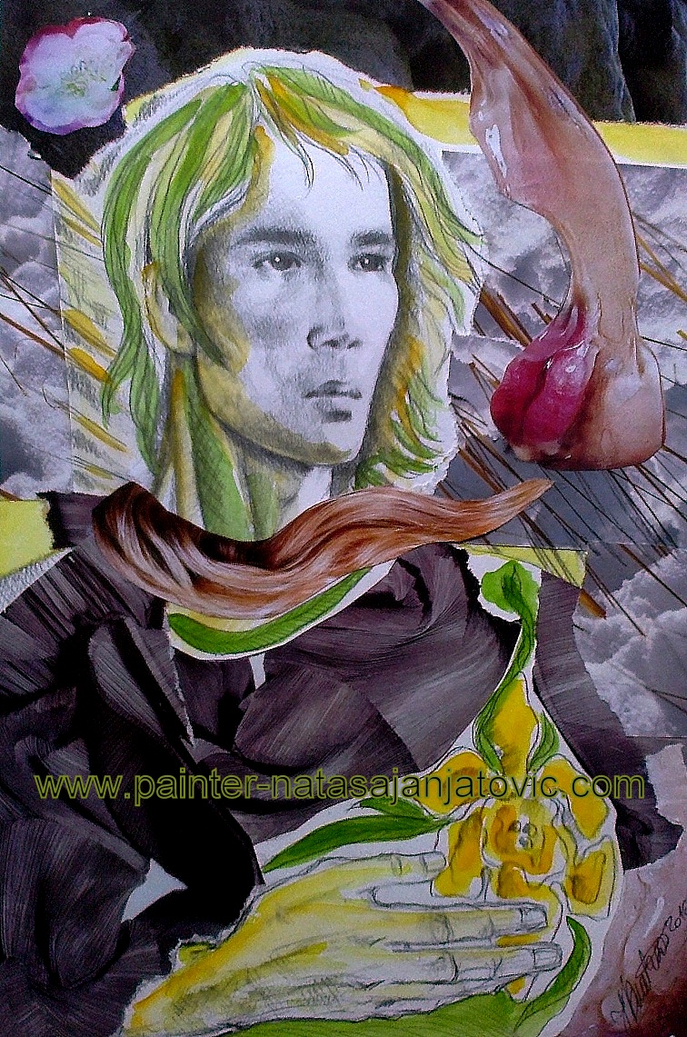 NARCIS/NARCISSUS, kolaž i crtež/collage and drawing, 38,50x26 cm