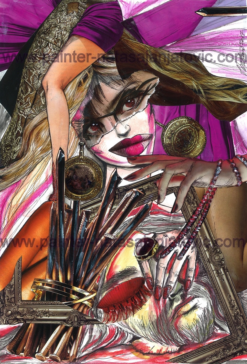 SALOMA/SALOME, crtež i kolaž/drawing and collage, 26x38,50 cm