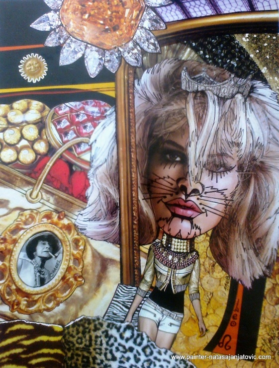 LAV/LEO, kolaž i crtež/collage and drawing, 28x37 cm