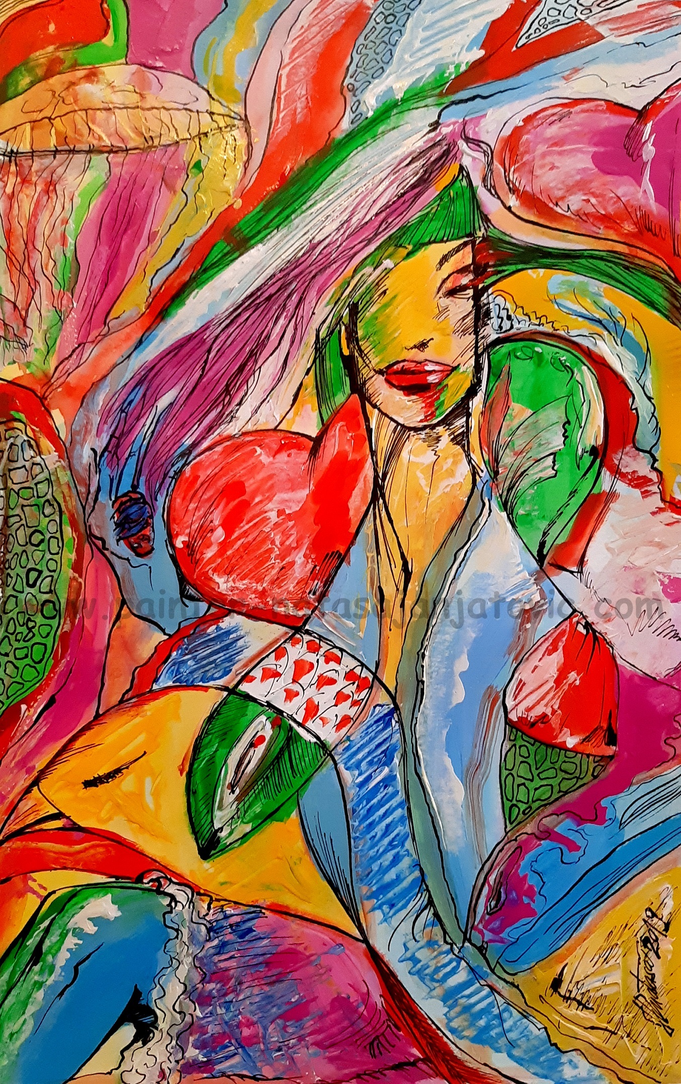 LUCKASTO SRCE/FOOLISH HEART, akrilik na specijalnom papiru/acrylic on special paper, 27x42 cm