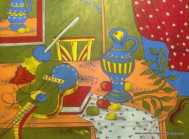 FLERTOVANJE SA G-DINOM BRAKOM/FLIRTING WITH MR.BRAQUE, akrilik na platnu/acrylic on canvas, 60x80 cm 