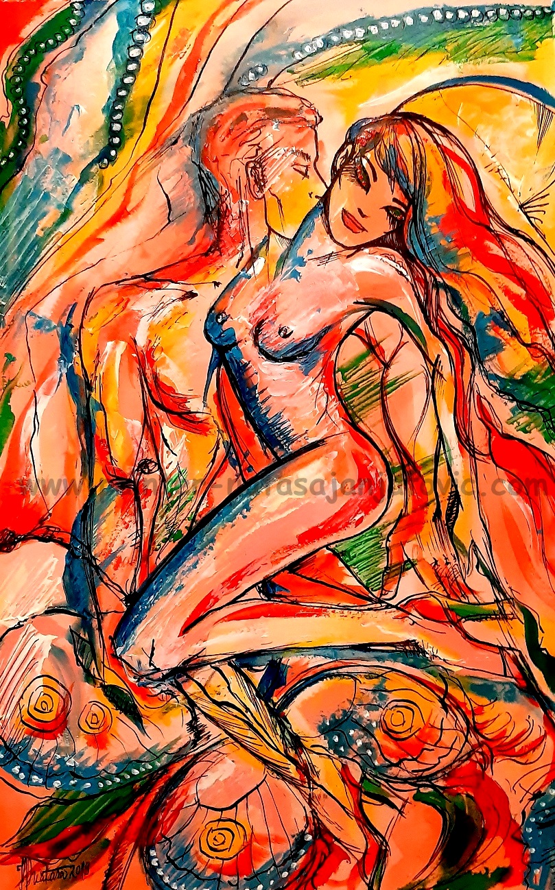 LEPTIRI/BUTTERFLIES, akrilik i crni tuš na specijalnom papiru/acrylic and black ink on special paper, 27x42 cm  