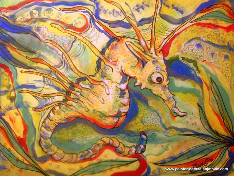MORSKI KONJIC/SEA HORSE, akrilik na platnu/acrylic on canvas, 60x80 cm  
