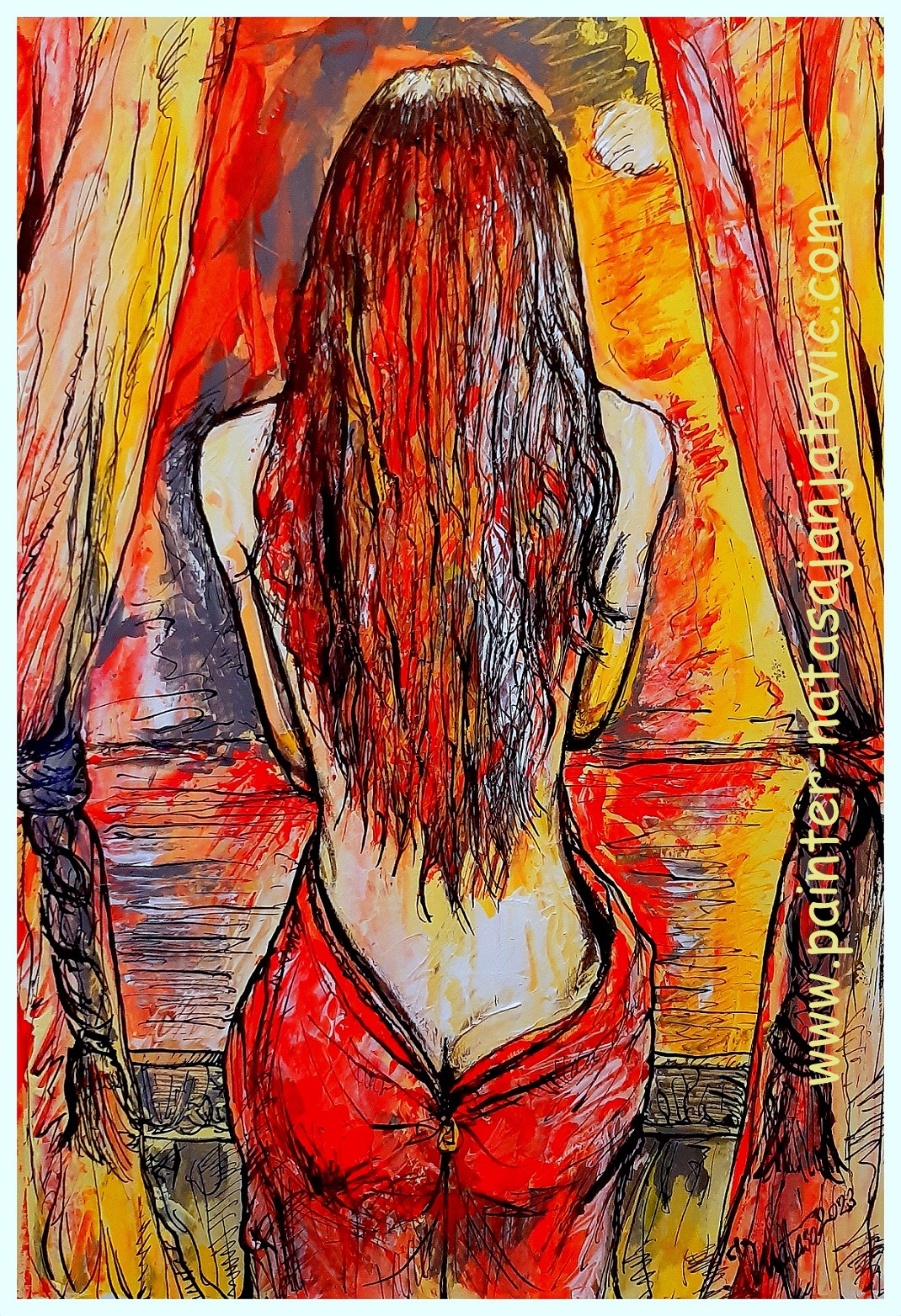 NESANICA 2/INSOMNIA 2, akrilik i crni tuš na papiru/acrylic and black ink on paper, 26,50x39,00 cm  