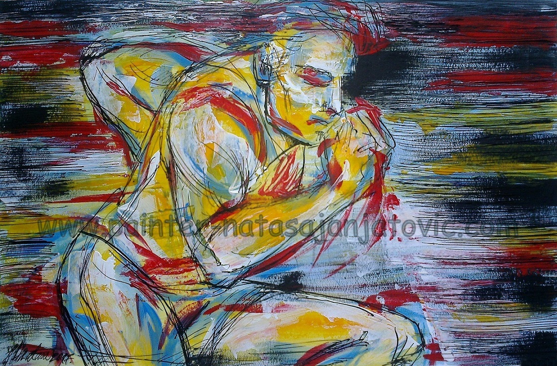KINETIKA/KINETICS, akrilik i crni tuš na specijalnom papiru/acrylic and black ink on special paper, 41x26,50 cm 